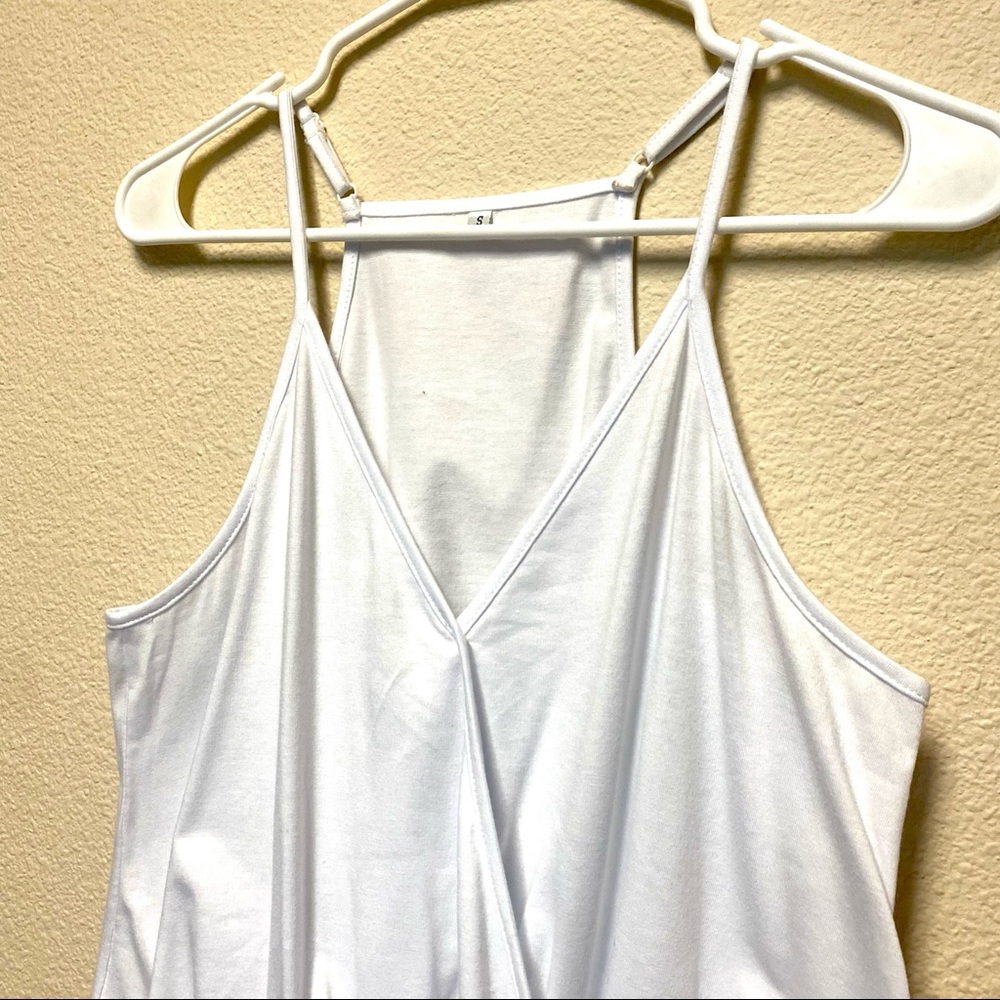 White wrap style tank top, PRETTY! Sz SM - Picture 8 of 11